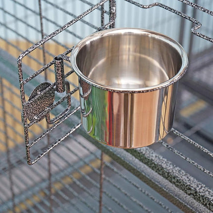 Double Cage with Center Divider for Bird Parrot Aviary W64xD32xH73