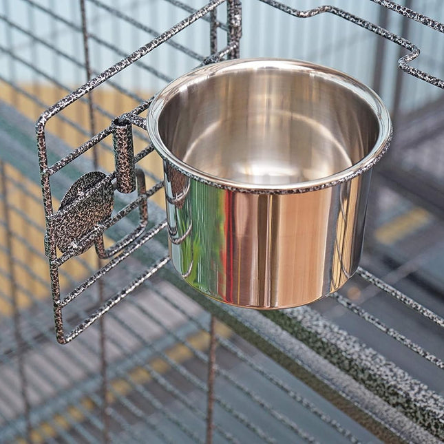 Double Cage with Center Divider for Bird Parrot Aviary W64xD32xH73