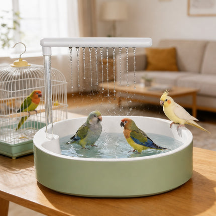 Bird Bath with Circulating Shower System