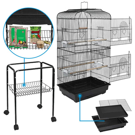 Bird Cage with Rolling Stand 59.3 For Medium Birds